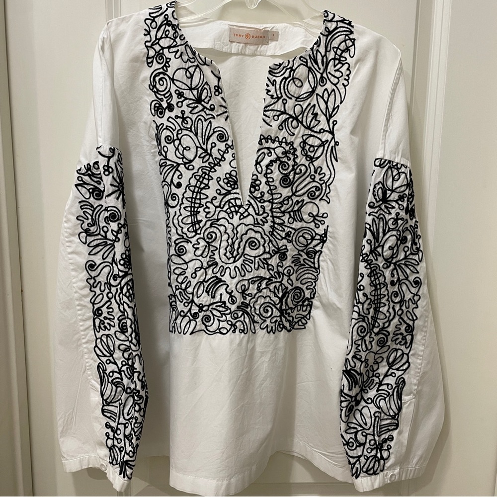 Tory Burch Embroidered Top, size 6